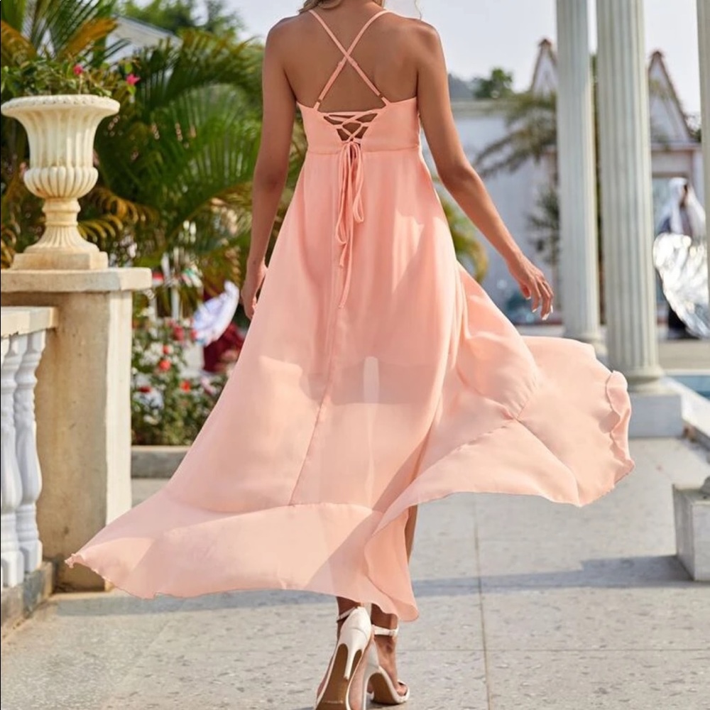 Boho crisscross open back cami maxi dress - Picture 2 of 5